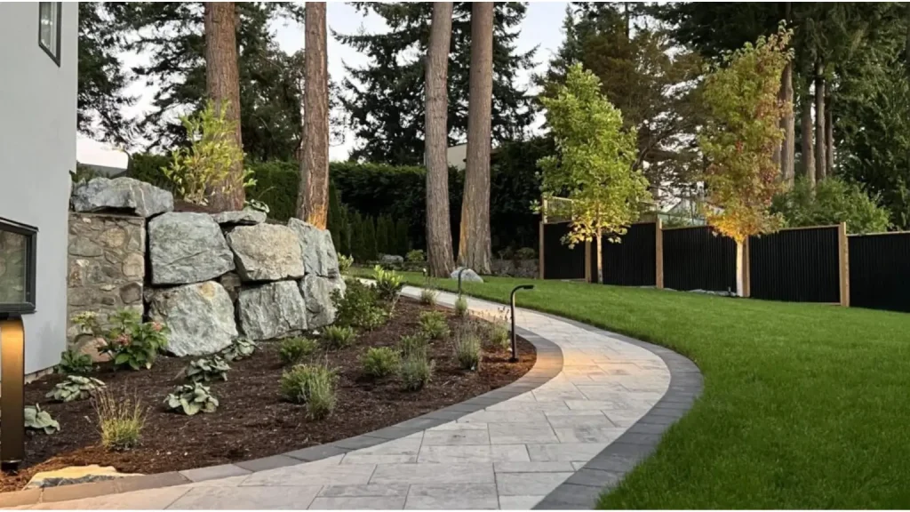 Backyard landscaping pathway