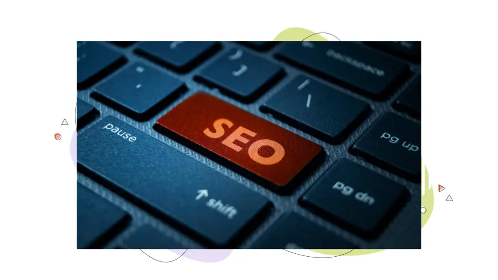 A keyboard has a special key labelled SEO, which stands for Search Engine Optimization and relates to the value of aftermarket premium domains.