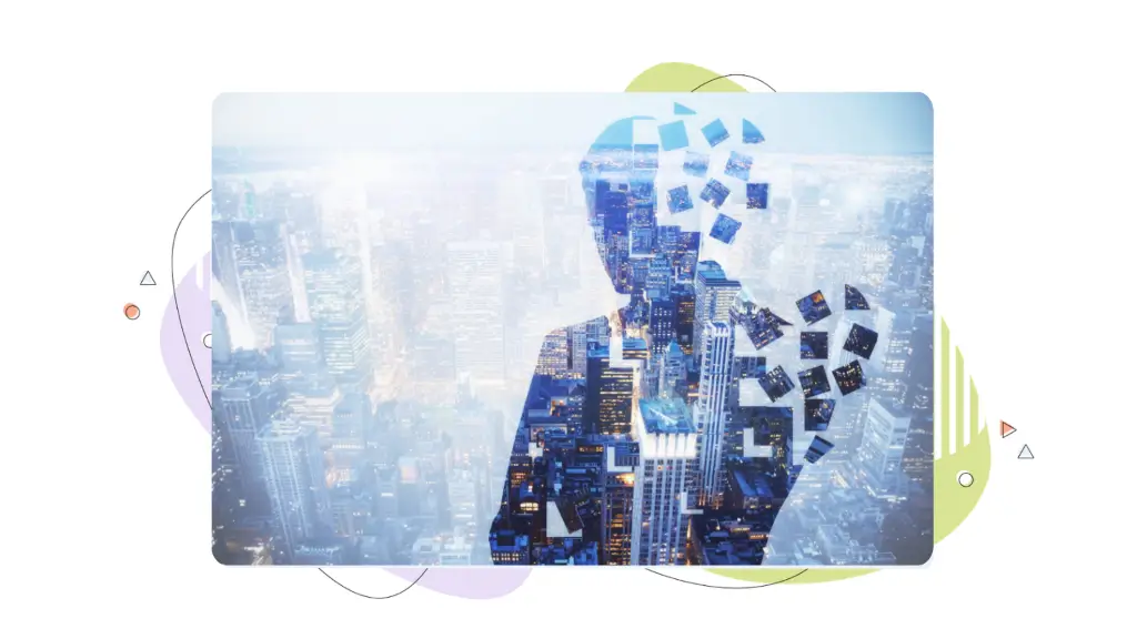 A digital image of someone looking down at the lights of a big city while thinking about how to buy a premium domain.