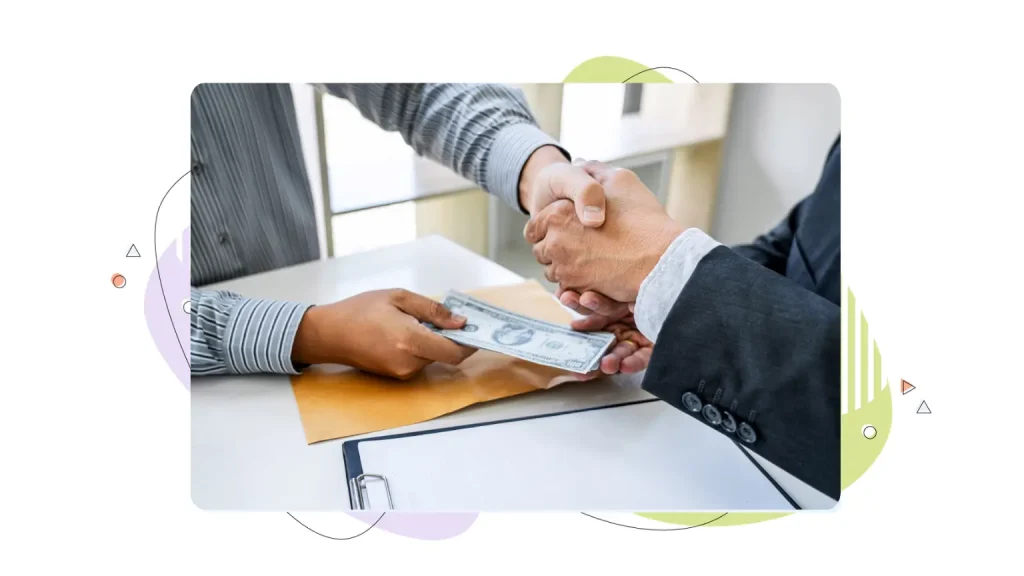 Person handing over money