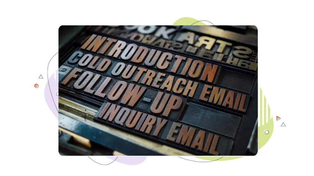 An old linotype device spells out lettering with advice on how to send a professional email.