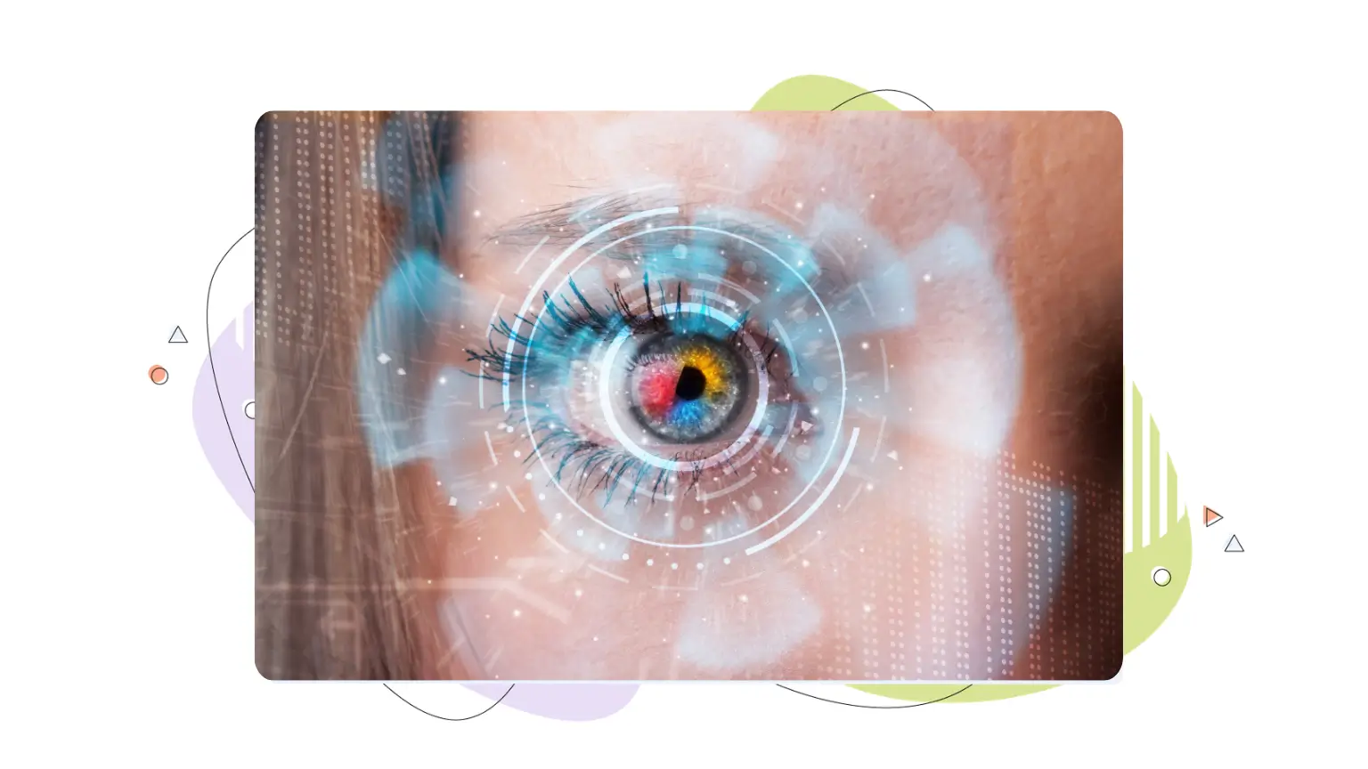 Close-up of a human eye with futuristic digital HUD scanning graphics, representing strategies to get cited by ChatGPT.