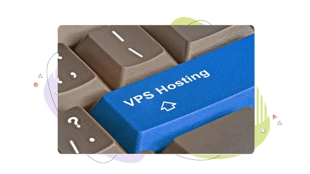 Close-up of a computer keyboard featuring a blue key labelled with the text VPS Hosting.
