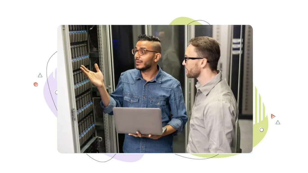 Two people debating between managed and unmanaged VPS hosting