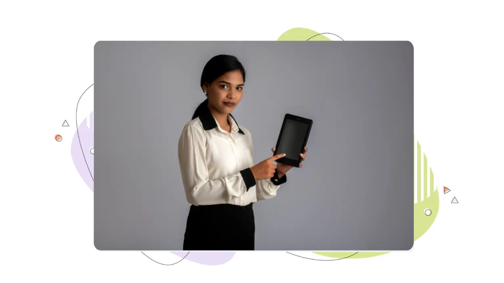 Woman holding a tablet demonstrating when to upgrade wordpress to vps.