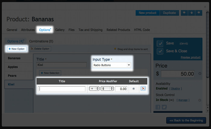 Online Store: Basic customization - Store options