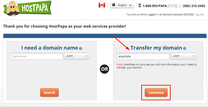 Learn how to transfer your domain to HosPapa