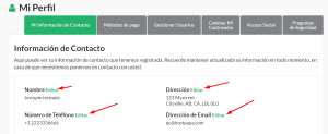 Editar información de contacto
