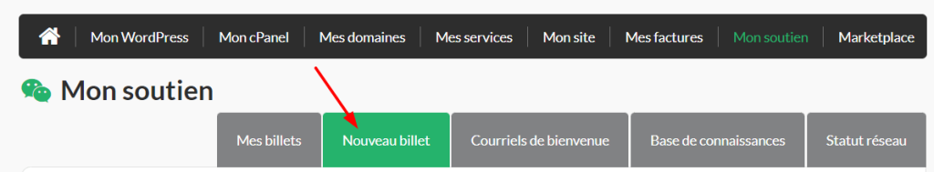 Comment ouvrir un billet de soutien dans votre tableau de bord HostPapa