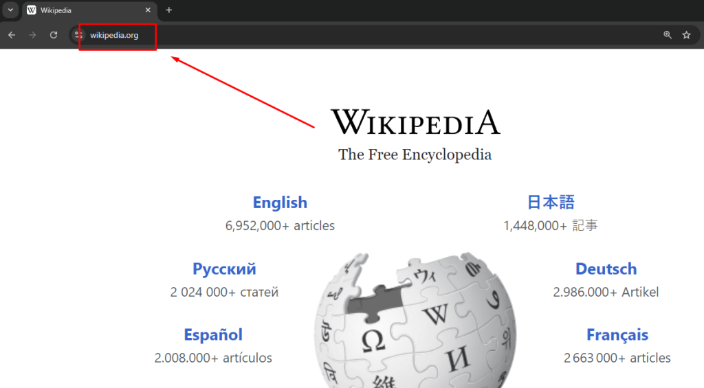 A ccTLD showing on a .org website.