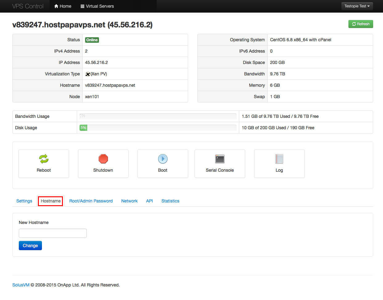 SolusVM---Hostname