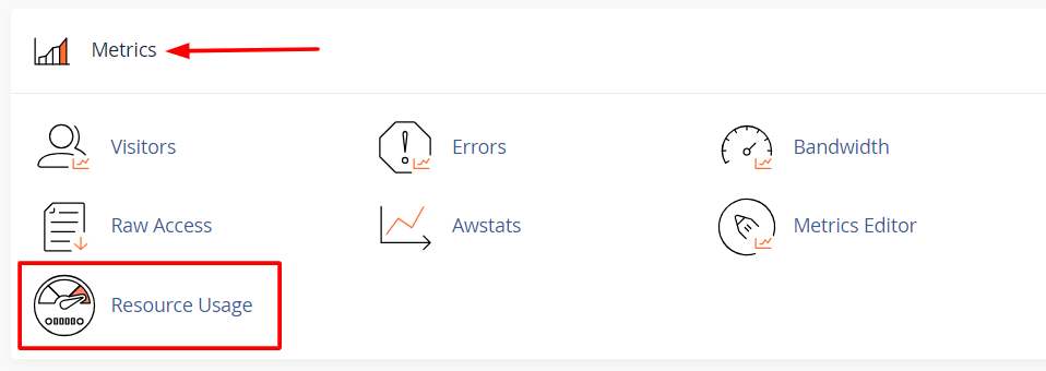 In your cPanel go to Metrics and Resource Usage