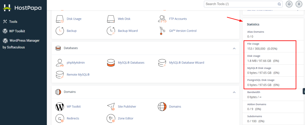 How to view your real-time resource usage.