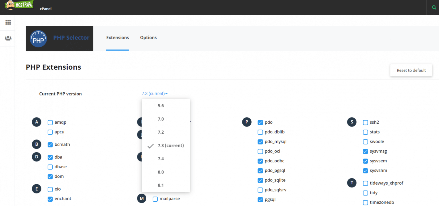 How to update your PHP version in cPanel | HostPapa