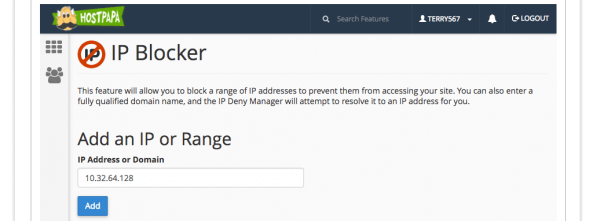 Blocking an IP address