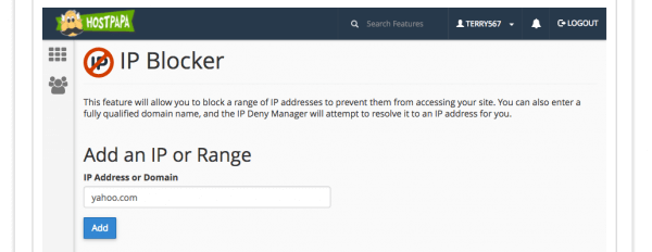 Blocking a domain