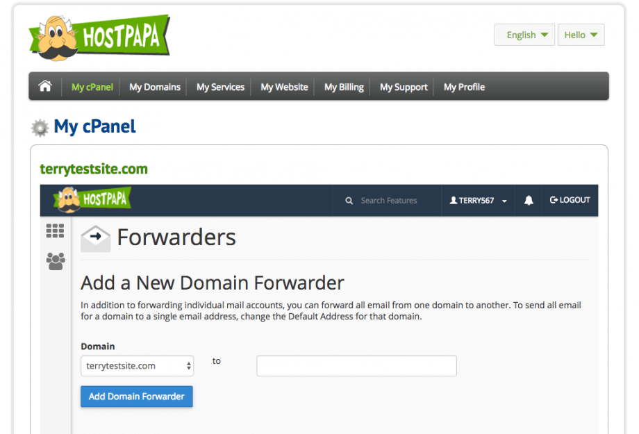 Domain forwarding in cPanel