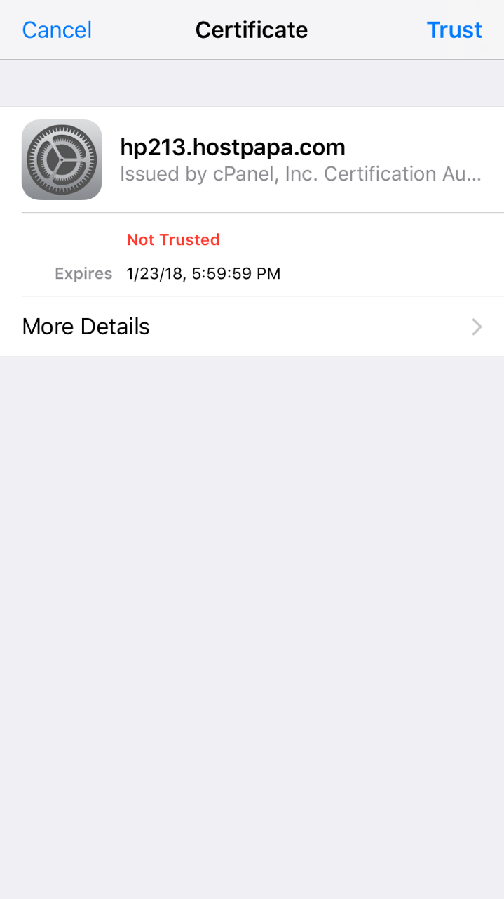 macos mail can t verify the identity of the server