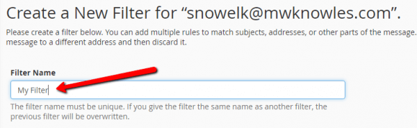 Email Filters in cPanel