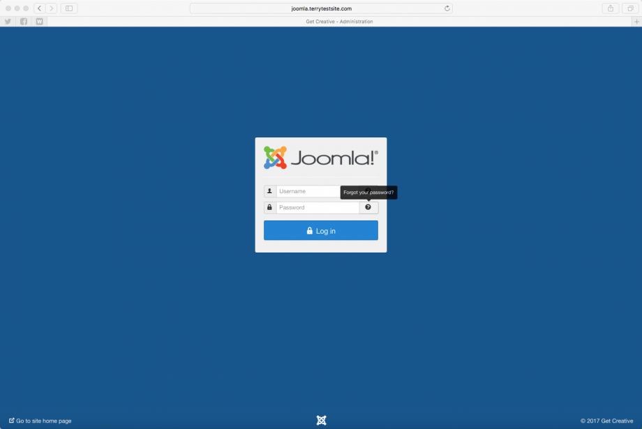 Joomla administration login page