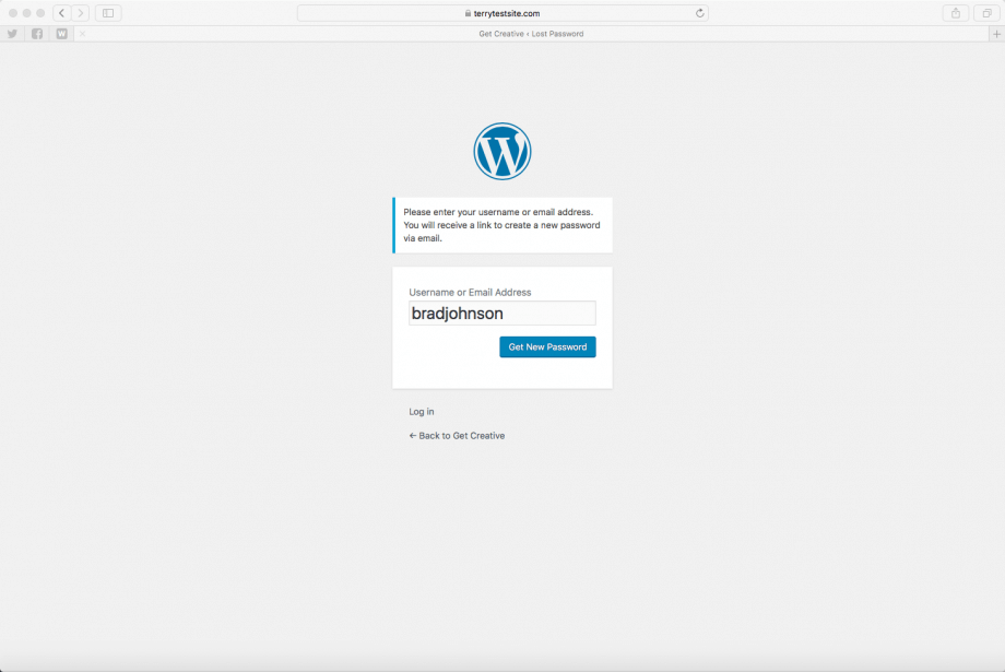 Worpress password recovery
