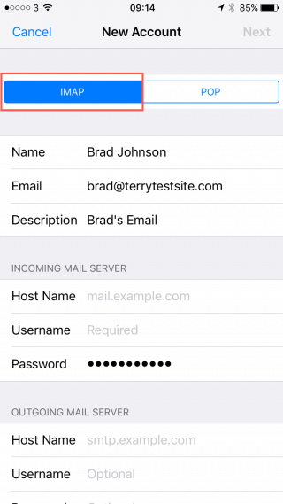 Mail Server Settings