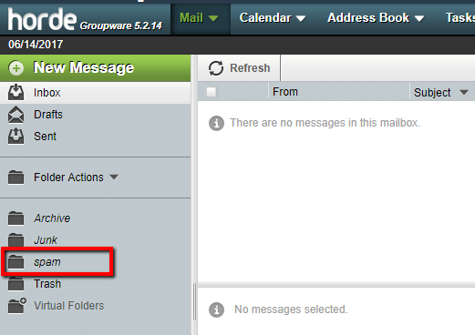 Webmail Spam Folder Setup
