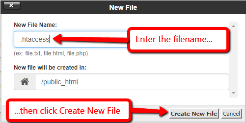 Create a .htaccess File Using File Manager