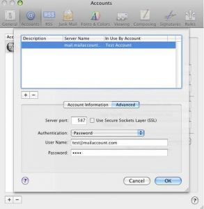 Setting up mac mail pop3