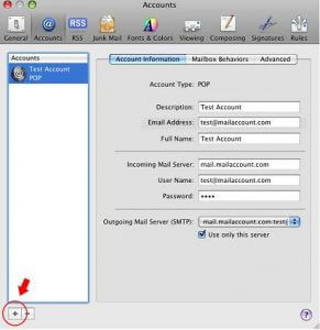 Setting up mac mail pop3