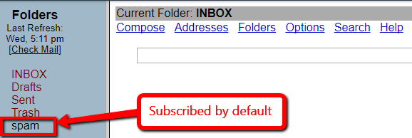 Webmail Spam Folder Setup