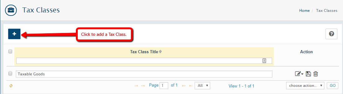 Add a Tax Class