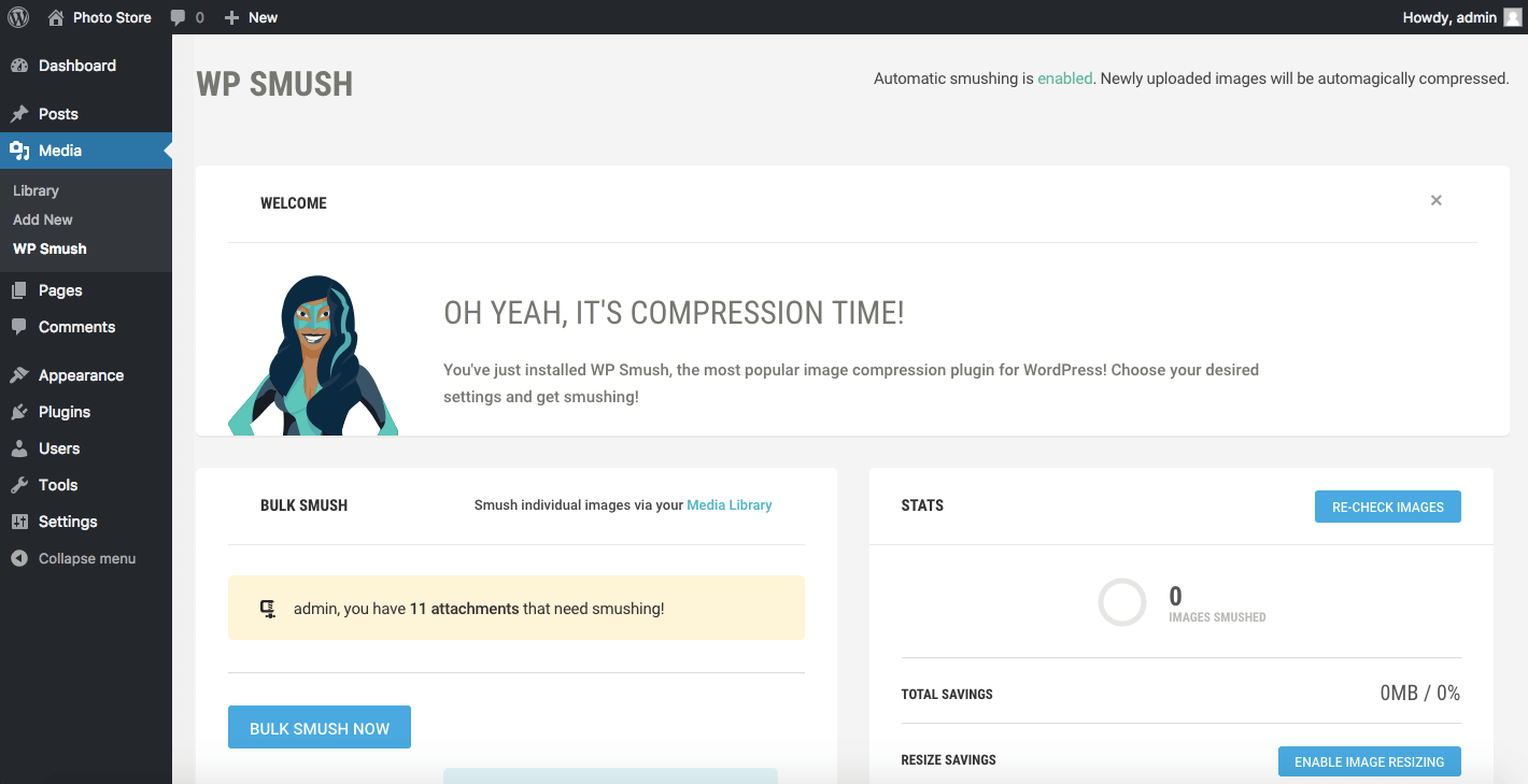 How to install and set Smush Image Compression & Optimization plugin