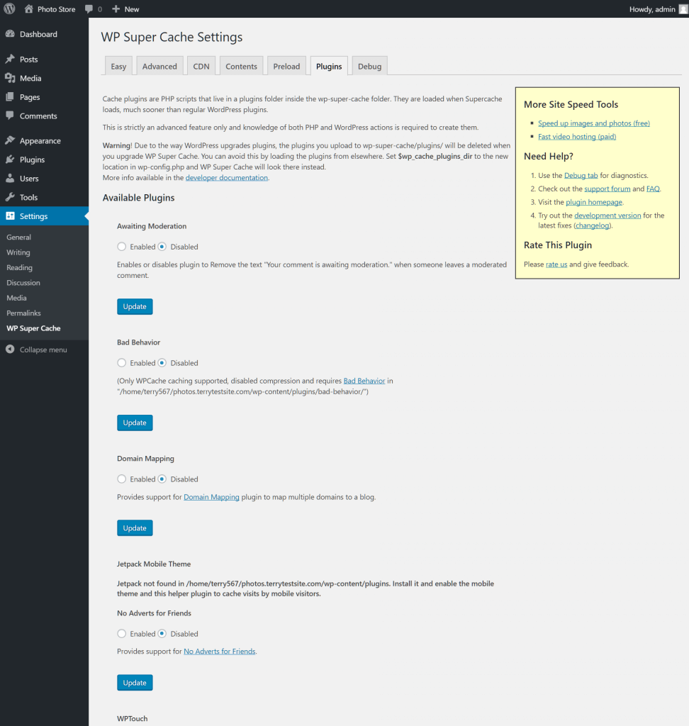 How to install and set up the WP Super Cache plugin