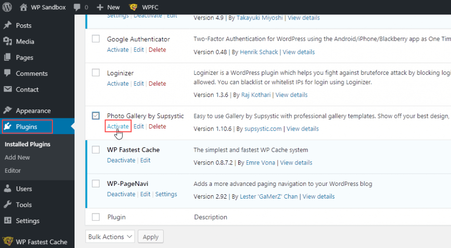 How to install and set Supsystic Photo Gallery for WordPress
