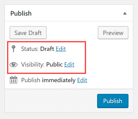 Publishing settings