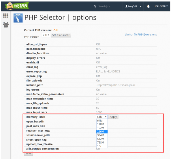 memory_limit setting