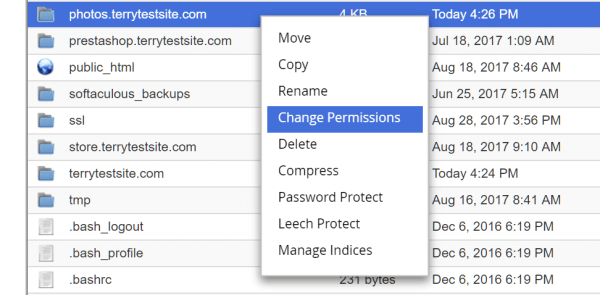 Change Permissions