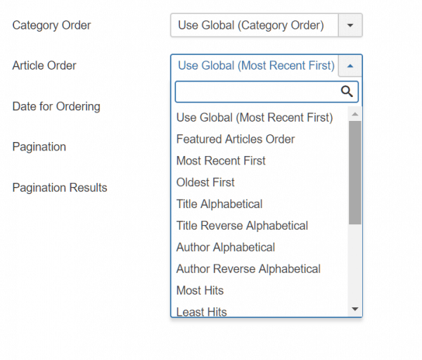 Article order selection