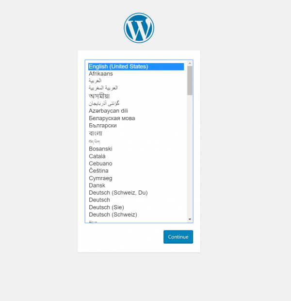 WordPress Language Selection