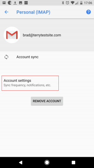 Account settings