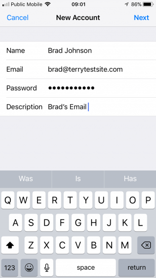 Email details