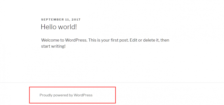 WordPress footer