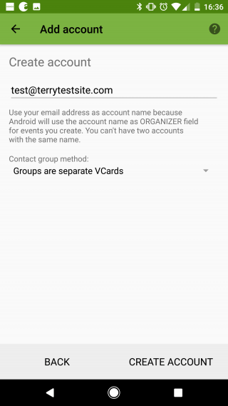 Create account