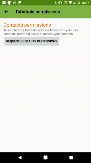 Contacts permissions