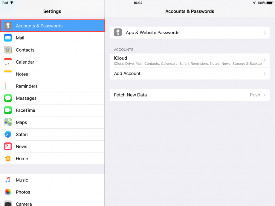 iOS Settings