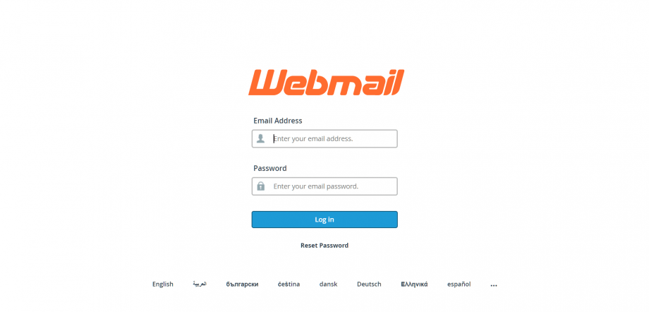 Webmail login page