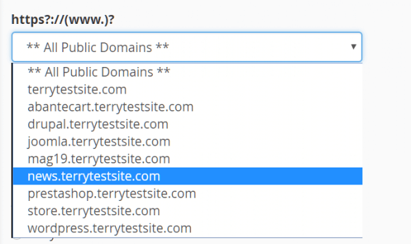 Domain selection