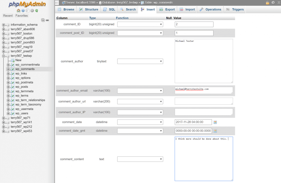 How to insert data into a phpMyAdmin database using PHP