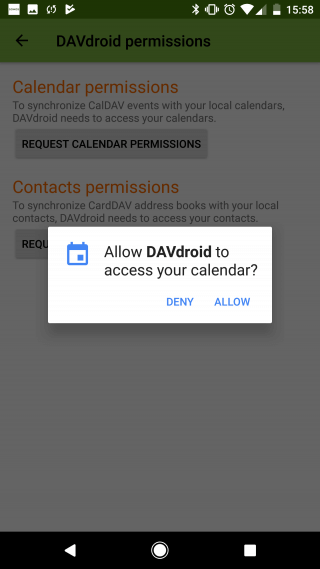 DAVdroid calendar access